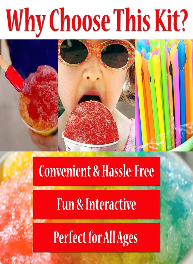 بيرفيكت ستيكس مجموعة أكواب مخروط الثلج من بيرفكت ستيكس مع ملاعق حلوى، 50 كوبًا، 50 ماصة، و60 ملعقة حلوى - Image 5